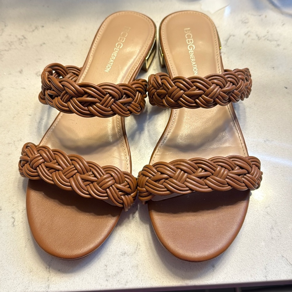BCBGeneration Women's Brown Braided Sandals